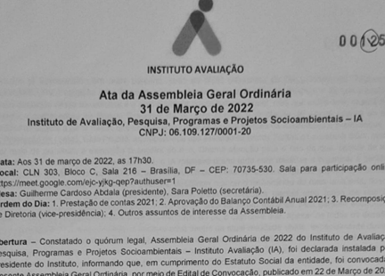 Ata 2022 - Balanço e Recomposição da Diretoria - Vigente